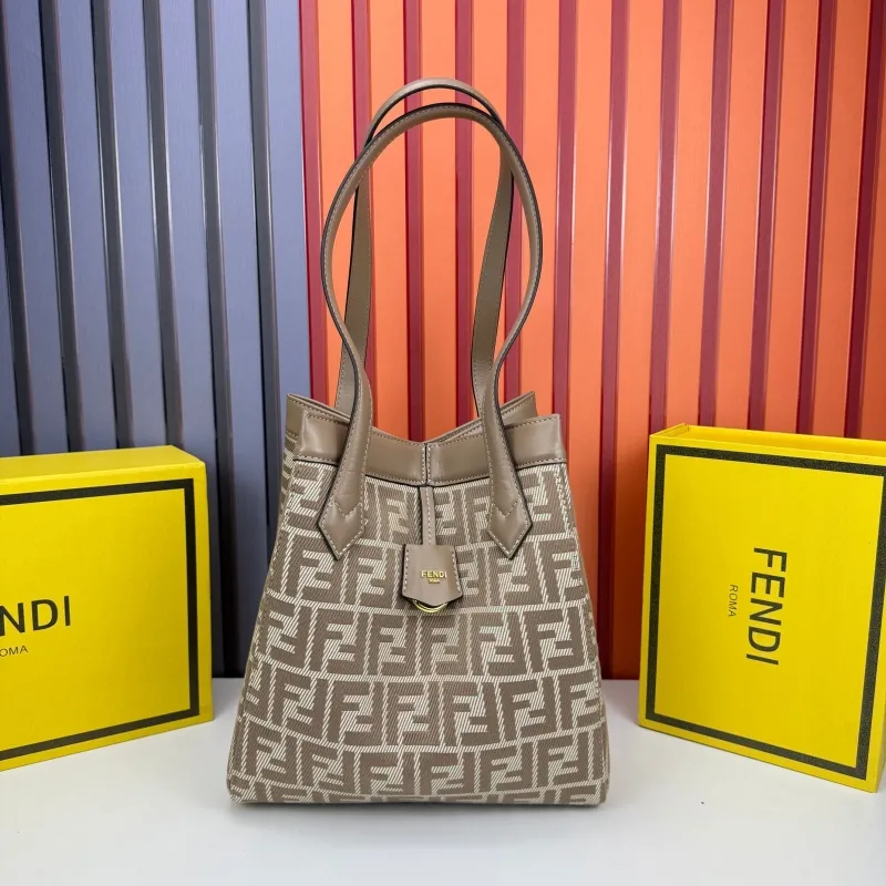 Fendi FF Pattern Beige Tote Bag 8853 Size 27x20x29cm - Image 5