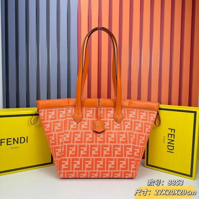 Fendi Orange FF Pattern Tote Bag 8853