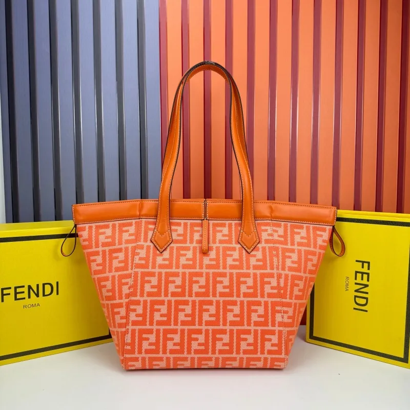 Fendi Orange FF Pattern Tote Bag 8853 - Image 3