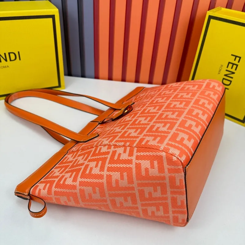 Fendi Orange FF Pattern Tote Bag 8853 - Image 4