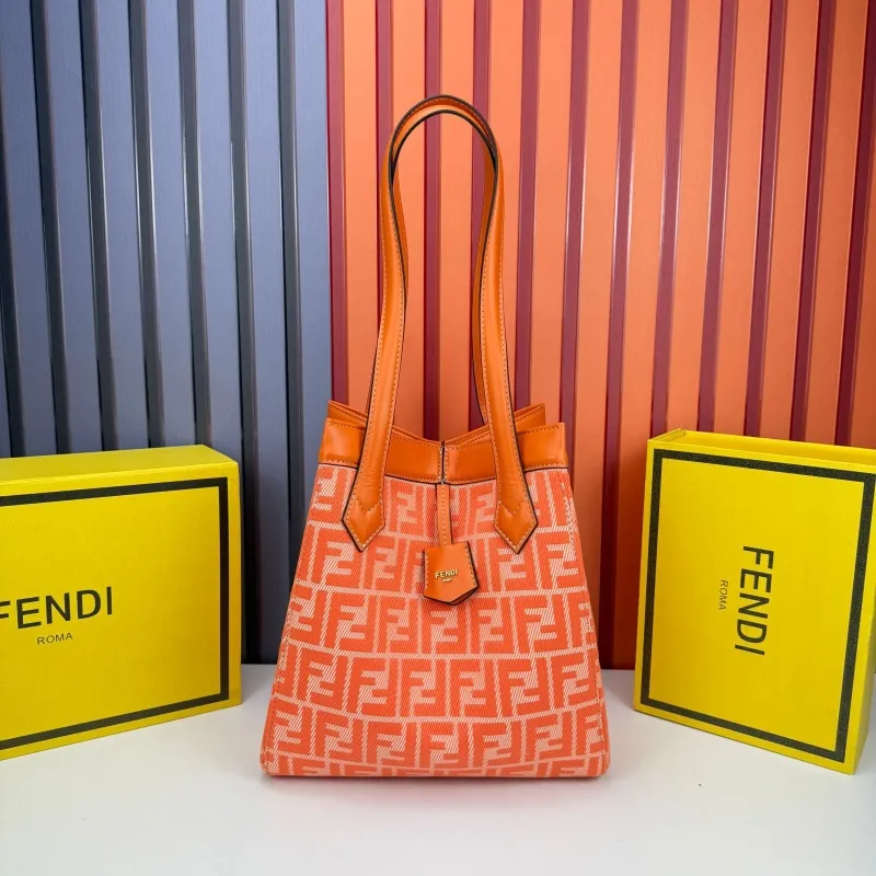 Fendi Orange FF Pattern Tote Bag 8853 - Image 5