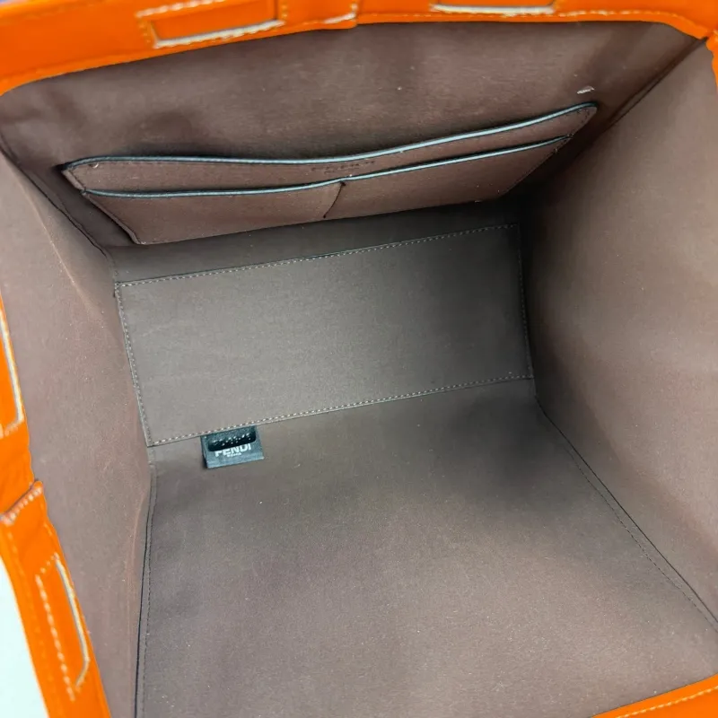 Fendi Orange FF Pattern Tote Bag 8853 - Image 7