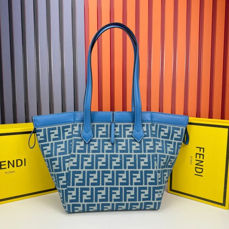 Fendi Blue FF Pattern Tote Bag 8853 - Image 3