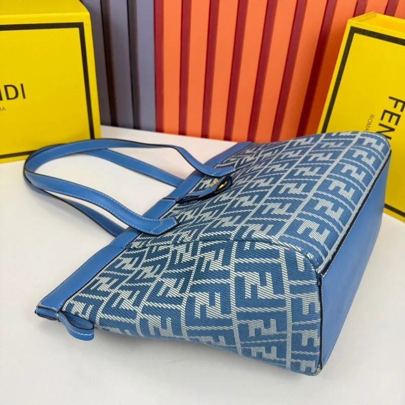 Fendi Blue FF Pattern Tote Bag 8853 - Image 4