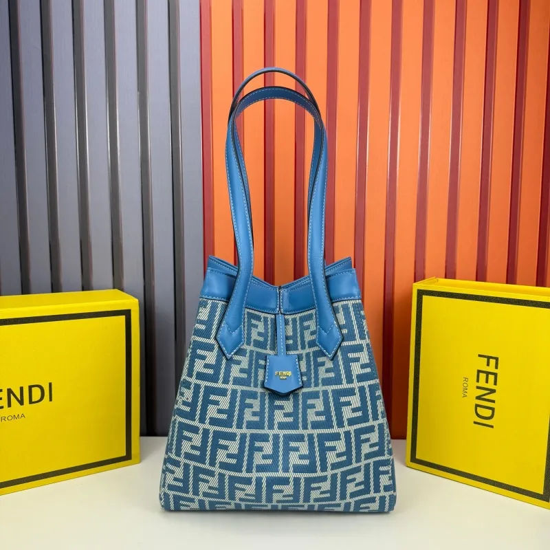 Fendi Blue FF Pattern Tote Bag 8853 - Image 5