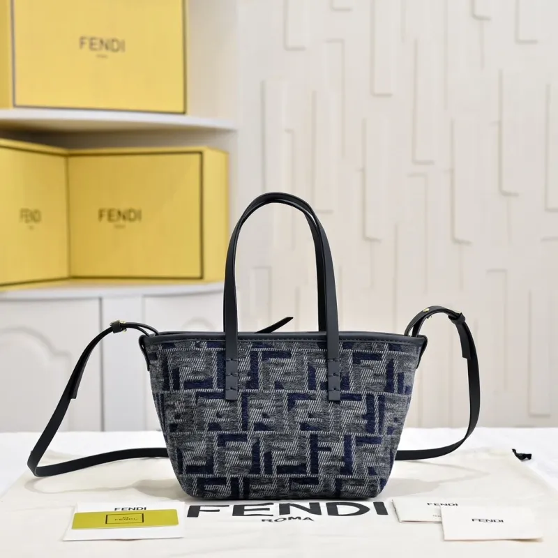 Fendi FF Monogram Denim Tote Bag