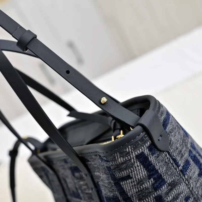 Fendi FF Monogram Denim Tote Bag - Image 6