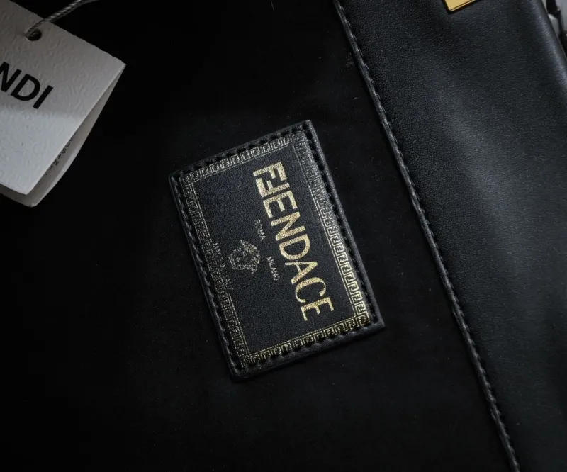 Fendi Fendace Black Leather Tote Bag - Image 6
