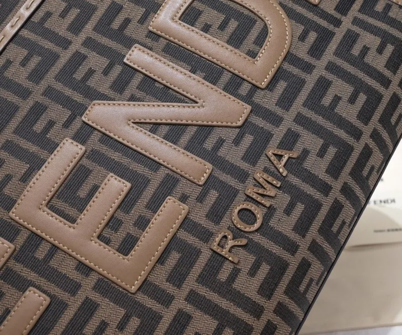 Fendi Roma FF Monogram Tote Bag Brown - Image 4