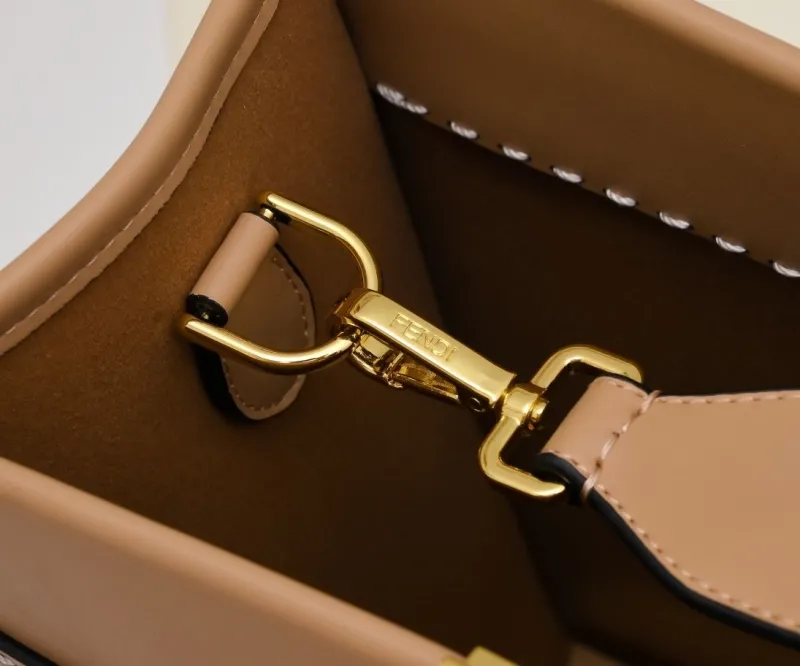 Fendi Tan Leather Shopping Tote Bag 59 - Image 5