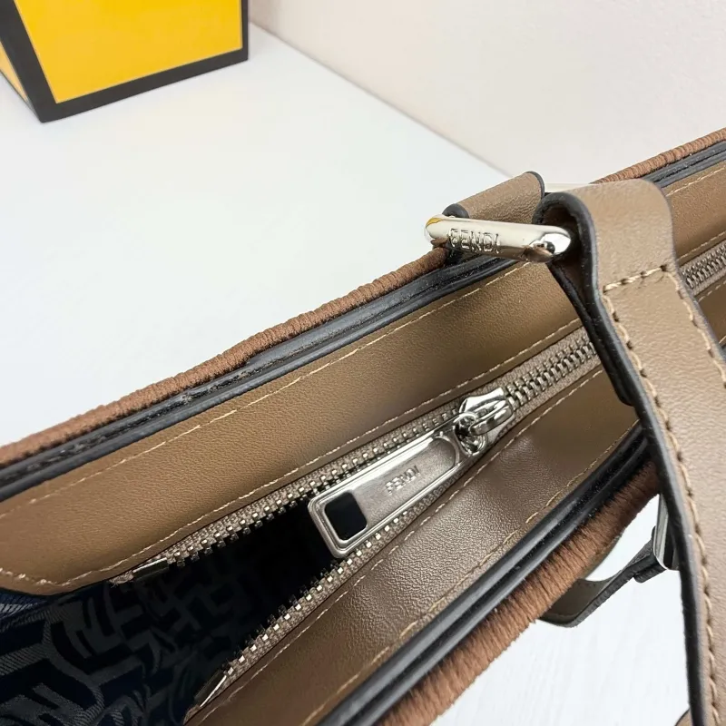 Fendi Roma FF Monogram Tote Bag 2663 Light Blue 35x30cm - Image 6