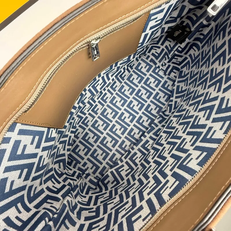 Fendi Roma FF Monogram Tote Bag 2663 Light Blue 35x30cm - Image 8