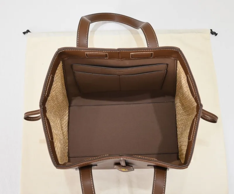 Fendi Brown Woven Leather Tote Bag - Image 9