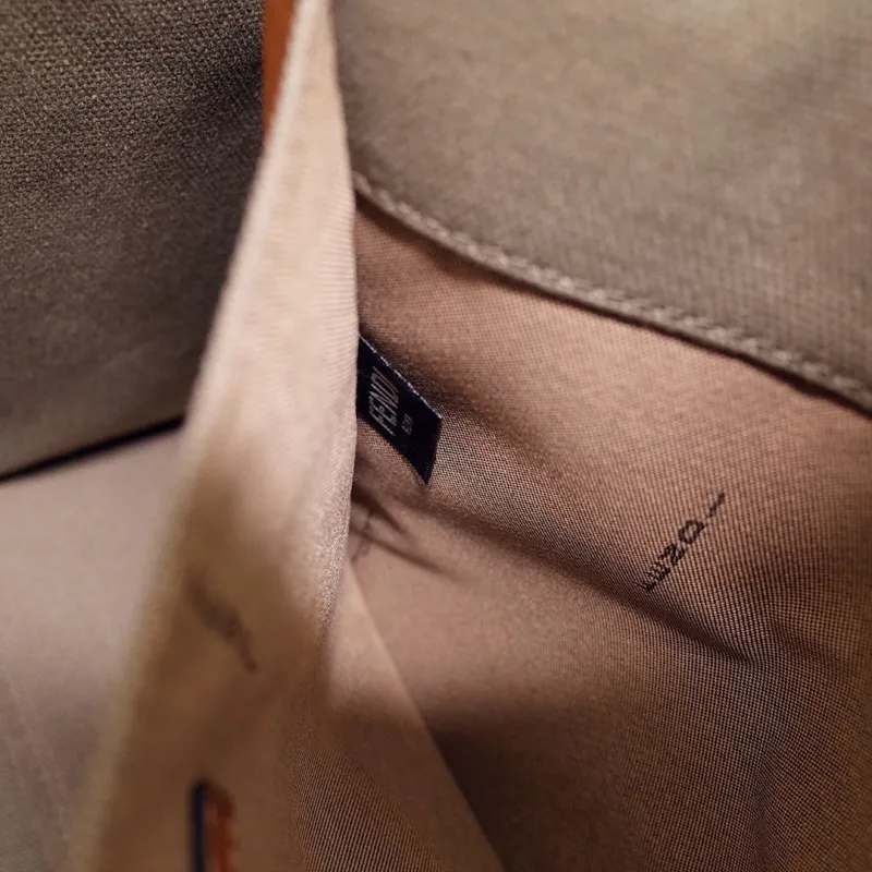 Fendi Brown Canvas Leather Tote Bag - Image 9