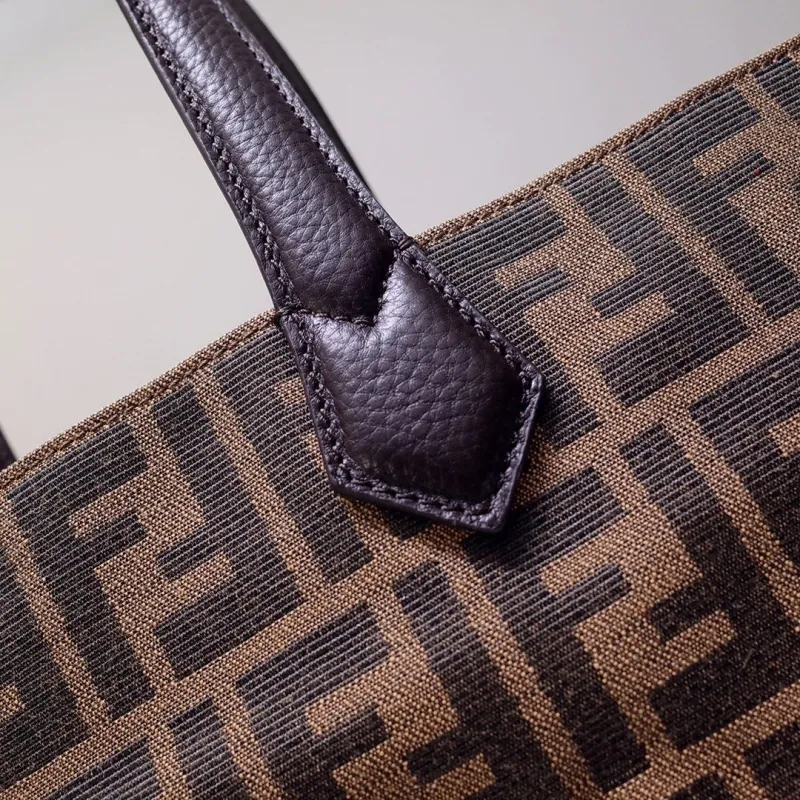 Fendi Brown FF Monogram Tote Bag - Image 6