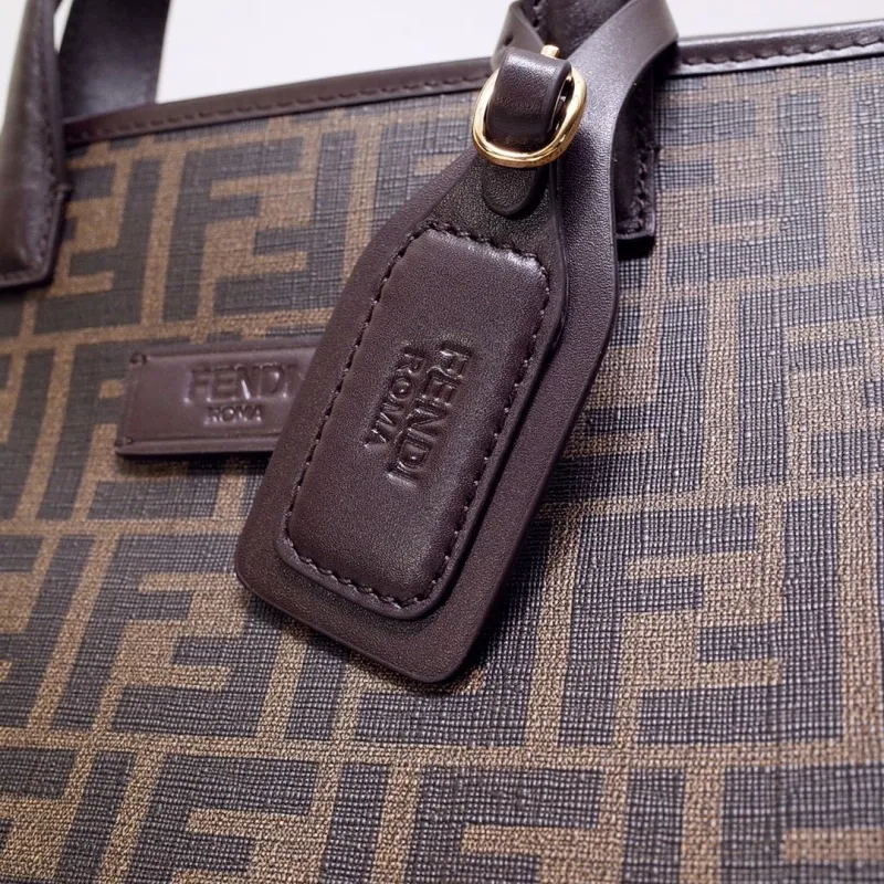 Fendi Brown FF Monogram Tote Bag - Image 6