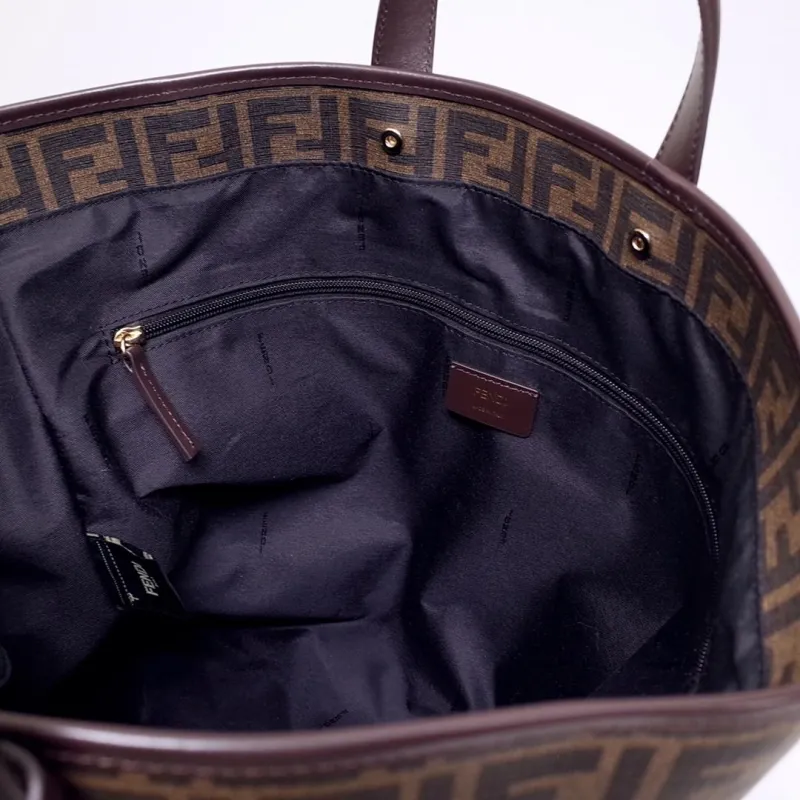 Fendi Brown FF Monogram Tote Bag - Image 8