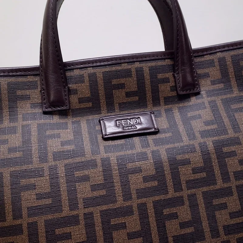 Fendi Brown FF Monogram Tote Bag - Image 5