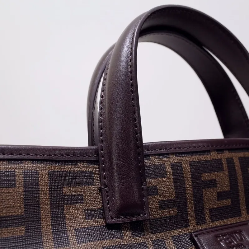Fendi Brown FF Monogram Tote Bag - Image 6