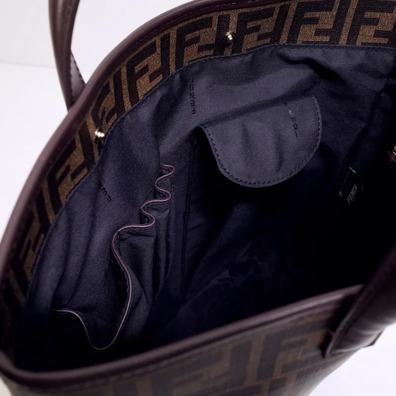 Fendi Brown FF Monogram Tote Bag - Image 7