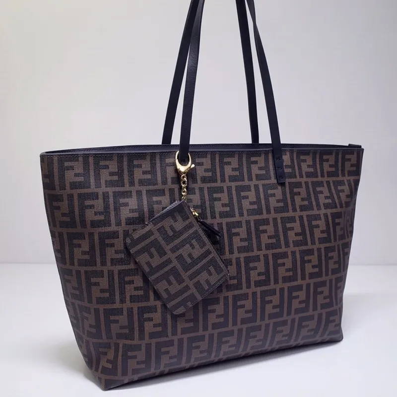 Alternative view of Fendi Brown FF Pattern Tote Bag with Small Pouch