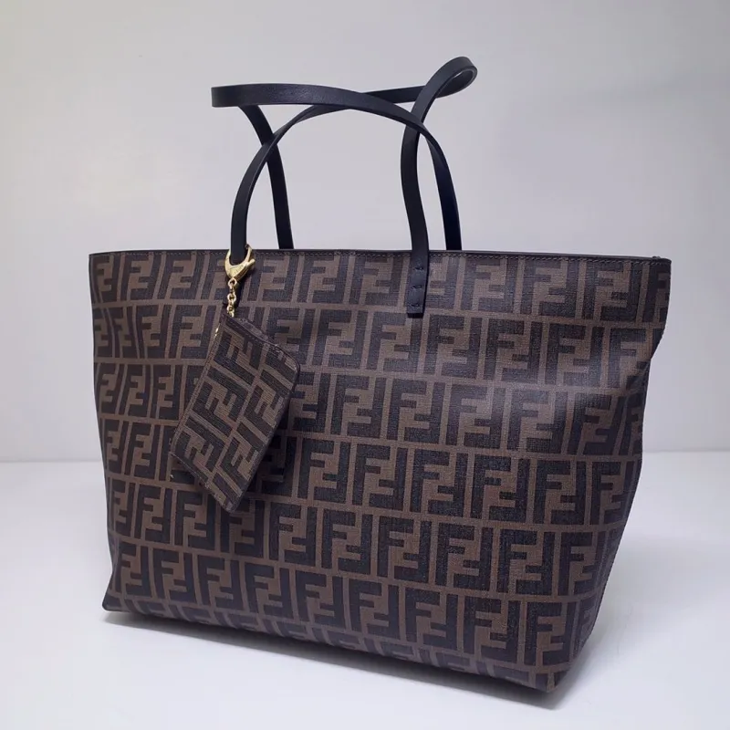 Alternative view of Fendi Brown FF Monogram Tote Bag with Small Pouch 128