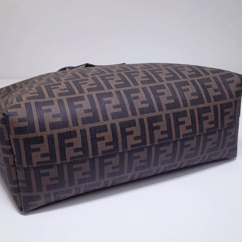 Fendi Brown FF Monogram Tote Bag with Small Pouch 128 - Image 3