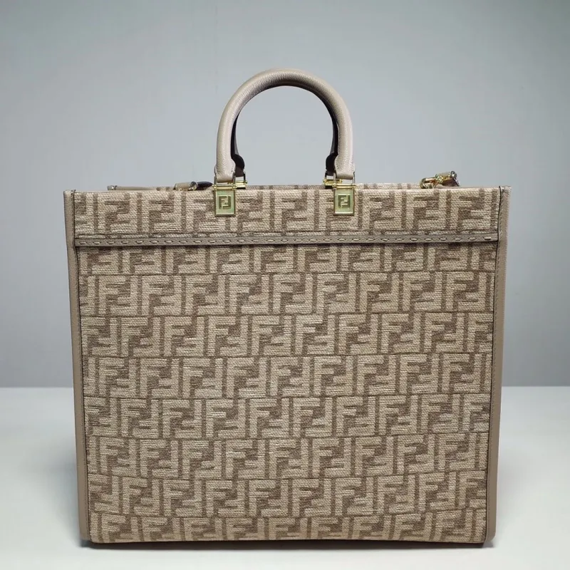 Fendi Beige FF Monogram Shopping Tote Bag - Image 4