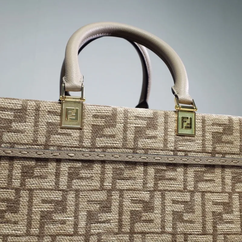 Fendi Beige FF Monogram Shopping Tote Bag - Image 5