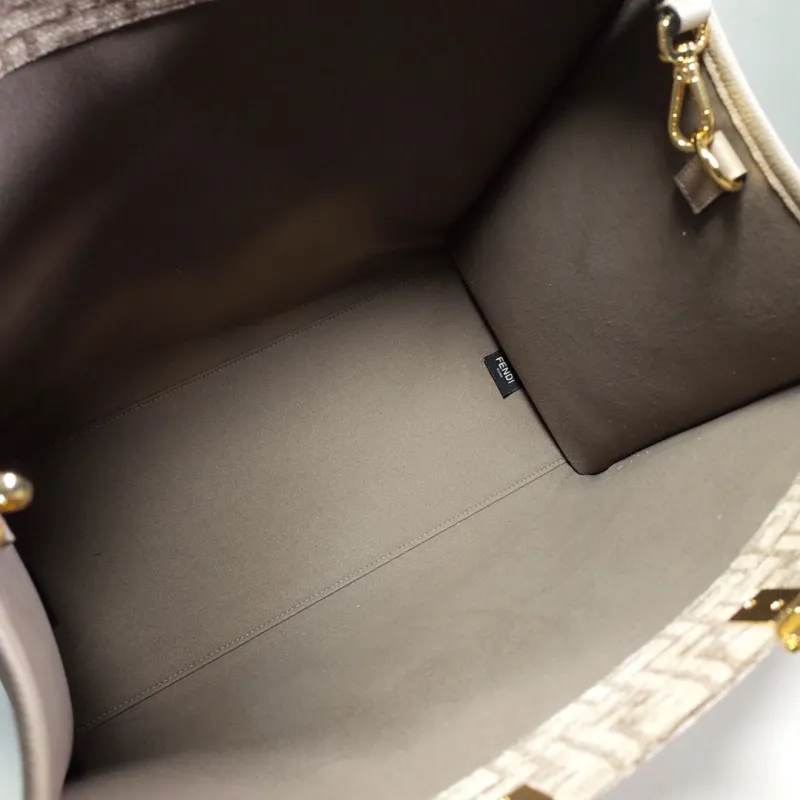 Fendi Beige FF Monogram Shopping Tote Bag - Image 7
