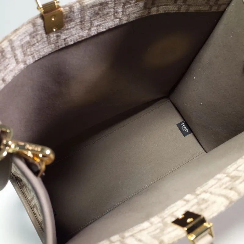 Fendi Beige Monogram Tote Bag - Image 6