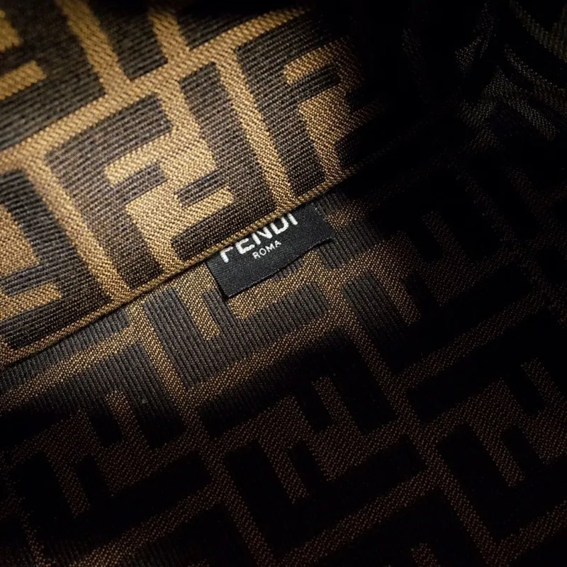 Fendi FF Monogram Shopping Tote Bag with Pink Handles - Image 9