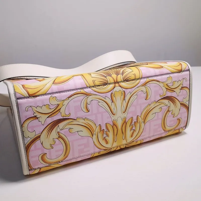 Fendi Pink Gold Baroque Tote Bag - Image 5