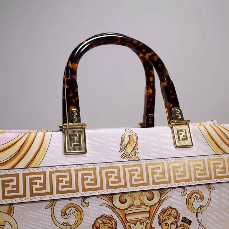 Fendi Pink Gold Baroque Tote Bag - Image 6