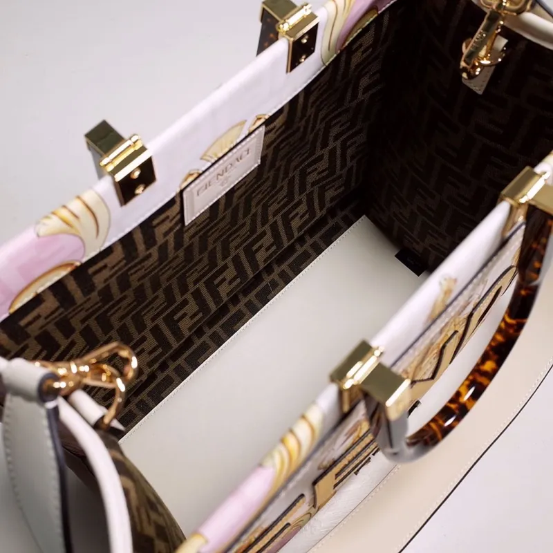 Fendi Pink Gold Baroque Tote Bag - Image 8