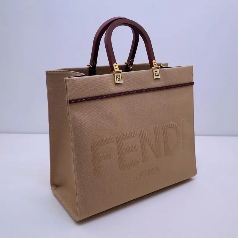 Alternative view of Fendi Roma Beige Canvas Tote Bag