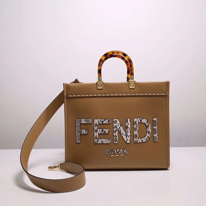 Fendi Brown Leather Tote Bag