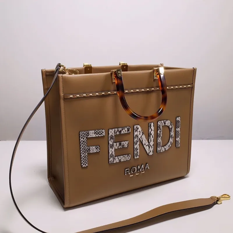 Alternative view of Fendi Brown Leather Tote Bag