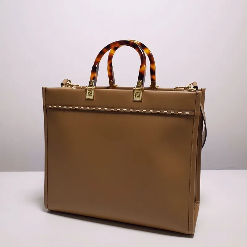 Fendi Brown Leather Tote Bag - Image 4