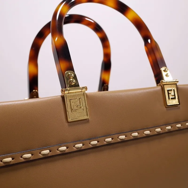 Fendi Brown Leather Tote Bag - Image 5