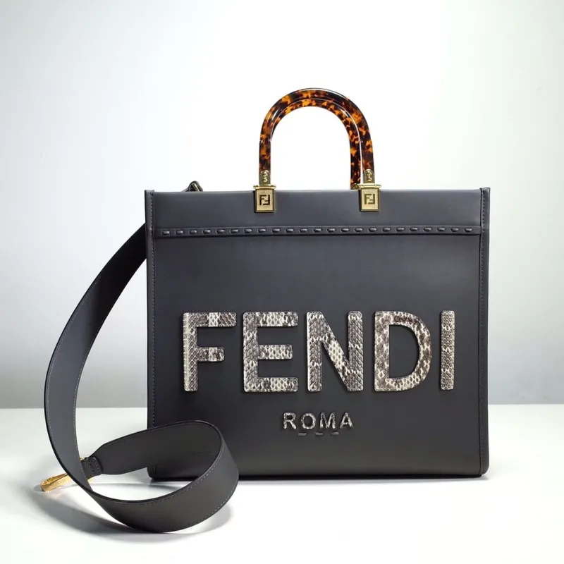 Fendi Roma Dark Gray Tote Bag