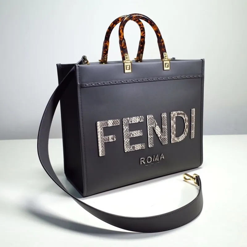 Alternative view of Fendi Roma Dark Gray Tote Bag