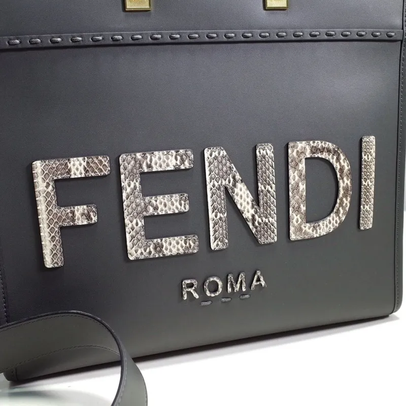 Fendi Roma Dark Gray Tote Bag - Image 4