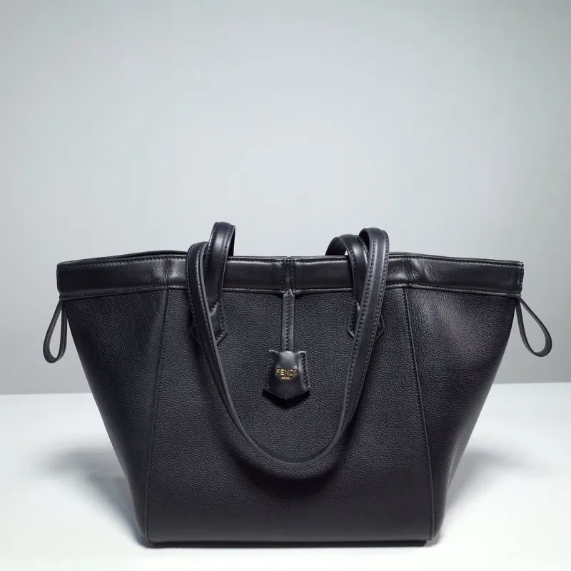 Fendi Black Leather Tote Bag