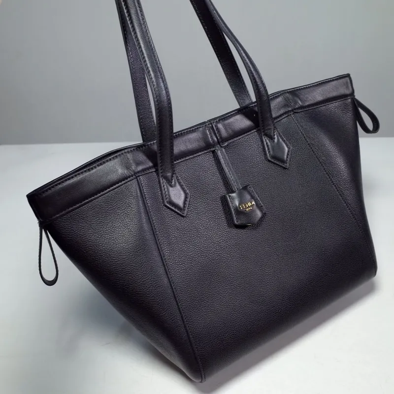 Alternative view of Fendi Black Leather Tote Bag