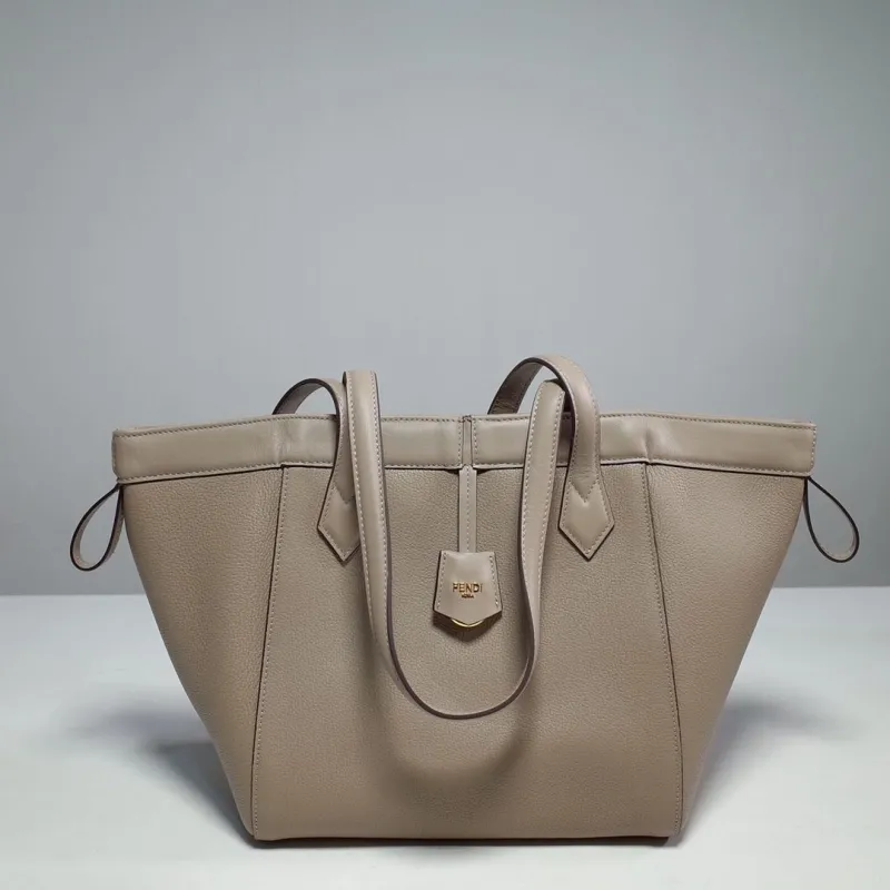 Fendi Taupe Leather Tote Bag 141
