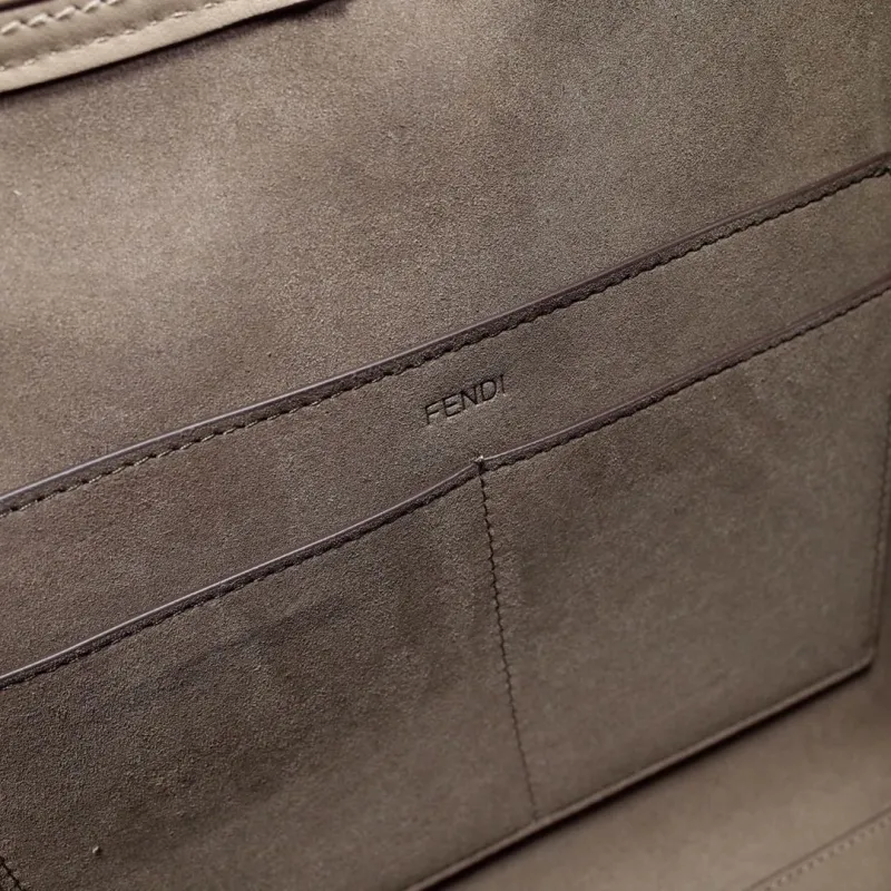Fendi Taupe Leather Tote Bag 141 - Image 8