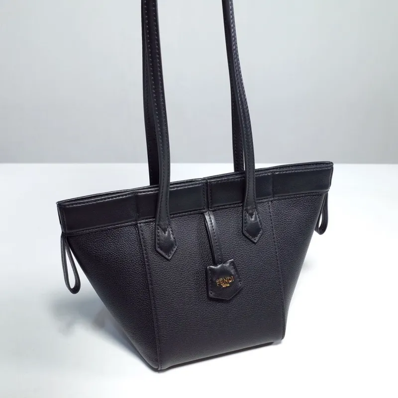 Fendi Black Leather Mini Tote Bag - Image 9