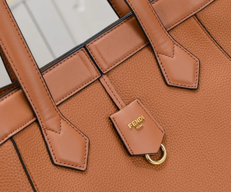Fendi Brown Leather Tote Bag - Image 4