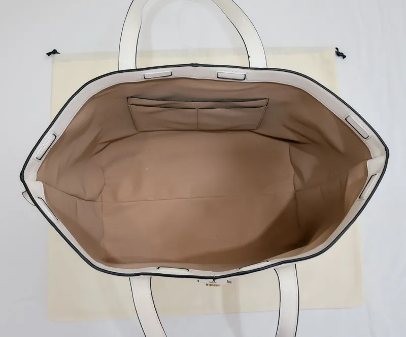 Fendi White Leather Tote Bag - Image 9